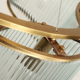 6 Világos retro rusztikus sárgaréz függőlámpa csillár üvegernyővel