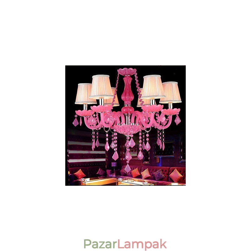 Kávélámpa Project Light Candle Crystal Hanging Lamp Pink A