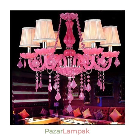 Kávélámpa Project Light Candle Crystal Hanging Lamp Pink A