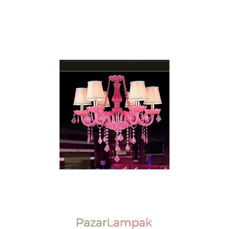 Kávélámpa Project Light Candle Crystal Hanging Lamp Pink A