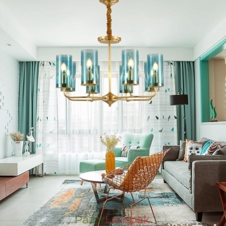 8 Világos, retro rusztikus luxus sárgaréz függőlámpa csillár üvegernyővel 8 Világos, retro rusztikus luxus sárgaréz függőlámpa csillár üvegernyővel