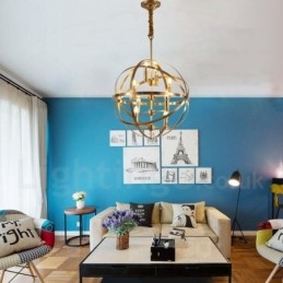 8 Világos retro rusztikus luxus sárgaréz függőlámpa csillár