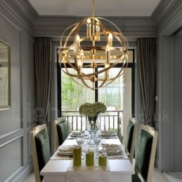 8 Világos retro rusztikus luxus sárgaréz függőlámpa csillár