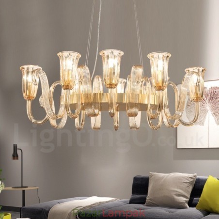 8 Világos Retro Rusztikus Luxus Alumínium ötvözet Függeszték lámpacsillár üvegernyővel 8 Világos Retro Rusztikus Luxus Alumínium ötvözet Függeszték lámpacsillár üvegernyővel
