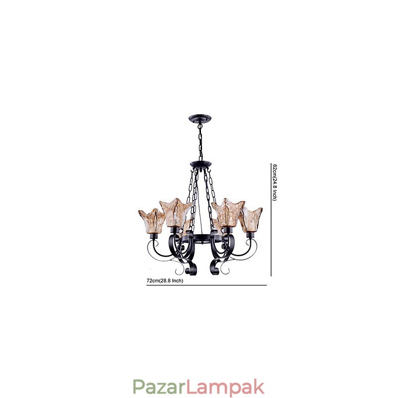 Csillár 6 Lights Glass Traditional Classic Vintage