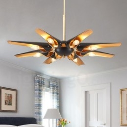 8 könnyű retro rusztikus luxus alumínium ötvözet függőlámpa csillár alumínium ötvözet ernyővel