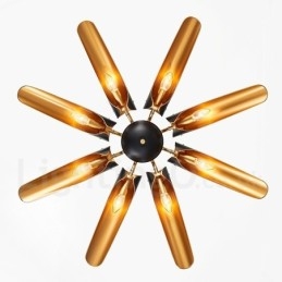 8 könnyű retro rusztikus luxus alumínium ötvözet függőlámpa csillár alumínium ötvözet ernyővel