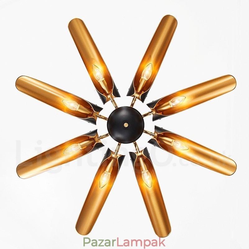 8 könnyű retro rusztikus luxus alumínium ötvözet függőlámpa csillár alumínium ötvözet ernyővel