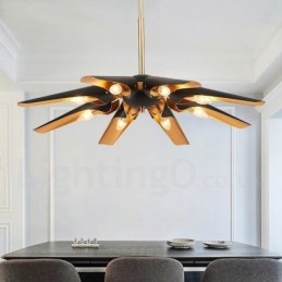 8 könnyű retro rusztikus luxus alumínium ötvözet függőlámpa csillár alumínium ötvözet ernyővel