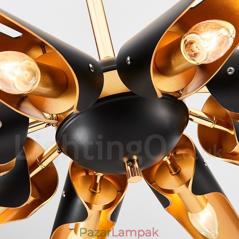 8 könnyű retro rusztikus luxus alumínium ötvözet függőlámpa csillár alumínium ötvözet ernyővel