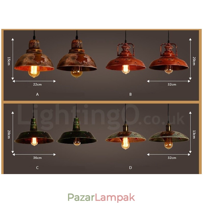 1 világos rusztikus nyaraló Retro Vintage függő fényű loft