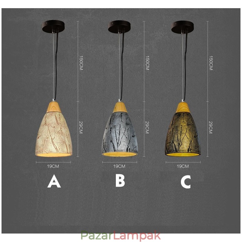 1 Light Cement Modern kortárs függesztékes mennyezeti lámpa
