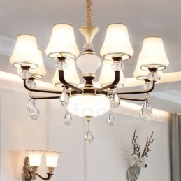 Modern, modern retro luxus kristály függőlámpa csillár üveg ernyővel