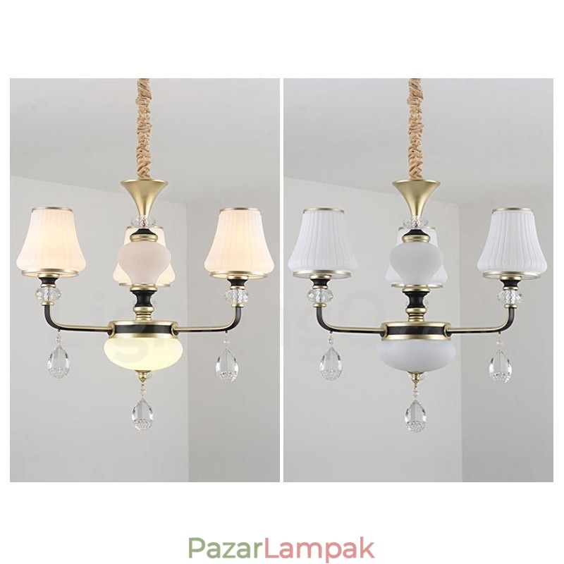 Modern, modern retro luxus kristály függőlámpa csillár üveg ernyővel