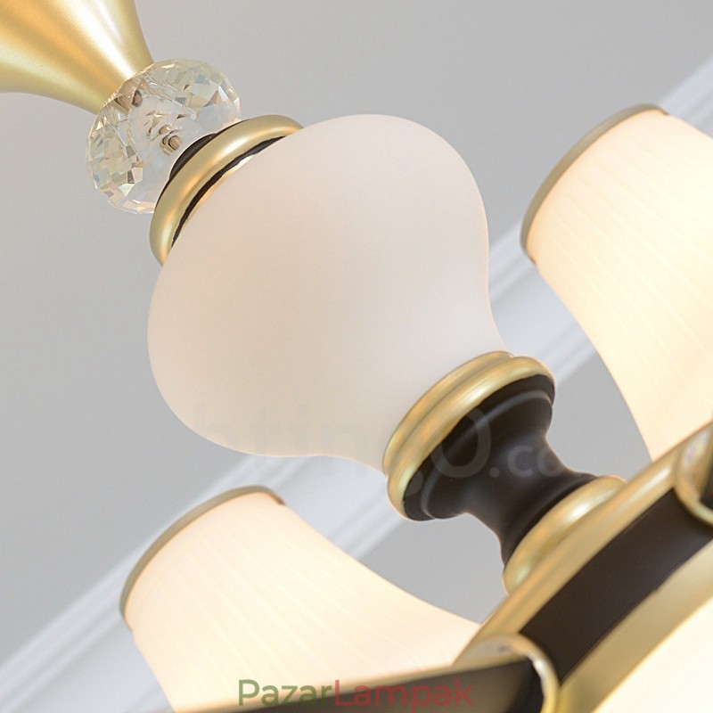 Modern, modern retro luxus kristály függőlámpa csillár üveg ernyővel