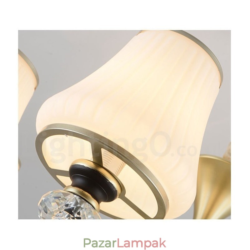 Modern, modern retro luxus kristály függőlámpa csillár üveg ernyővel