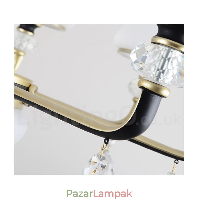 Modern, modern retro luxus kristály függőlámpa csillár üveg ernyővel