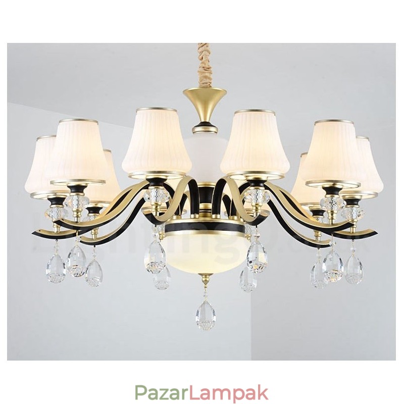Modern kortárs retro luxus kristály függőlámpa csillár üveg ernyővel