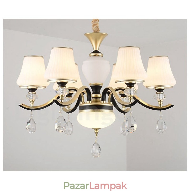 Modern kortárs retro luxus kristály függőlámpa csillár üveg ernyővel