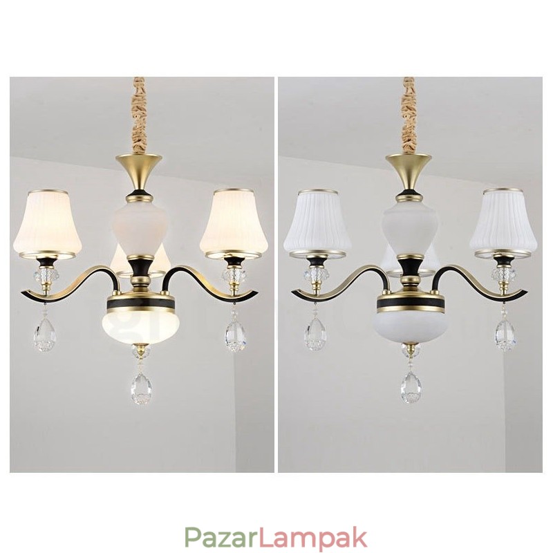 Modern kortárs retro luxus kristály függőlámpa csillár üveg ernyővel