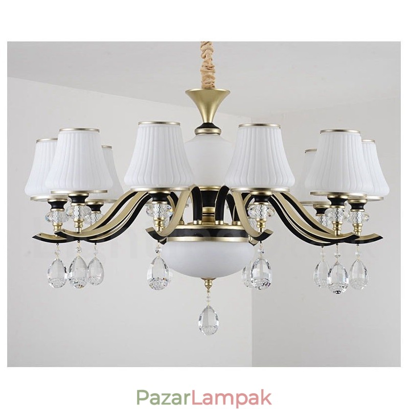 Modern kortárs retro luxus kristály függőlámpa csillár üveg ernyővel