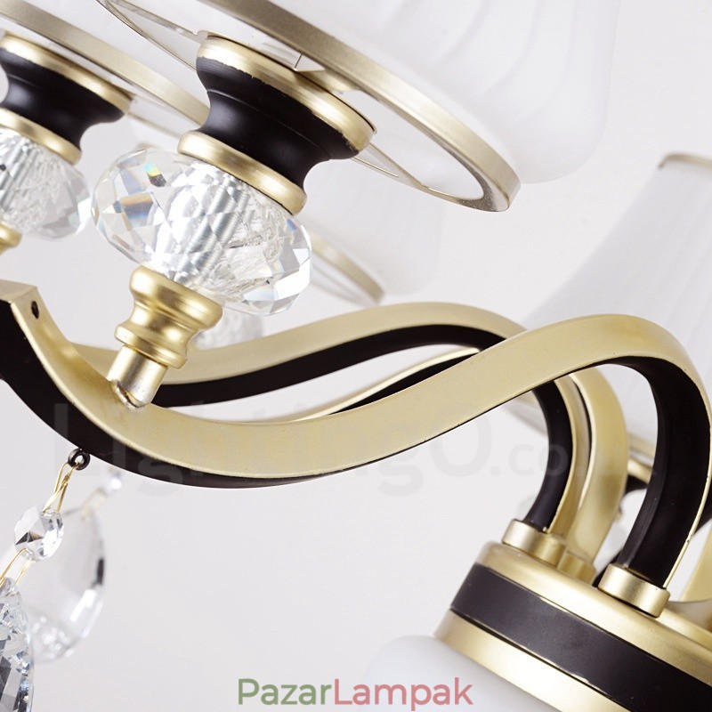 Modern kortárs retro luxus kristály függőlámpa csillár üveg ernyővel