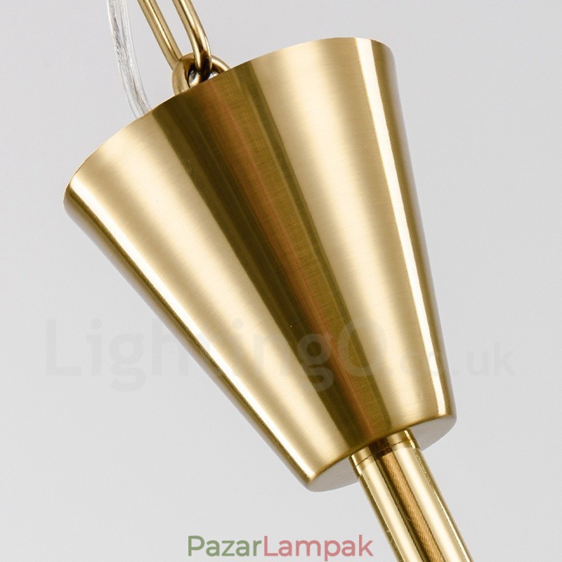 Modern, modern 9 könnyű acél függőlámpa kristály ernyővel