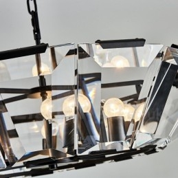 Modern, modern 8 könnyű acél függőlámpa CrystalGlass ernyővel