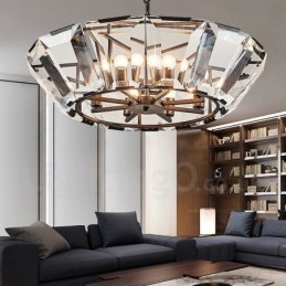 Modern, modern 8 könnyű acél függőlámpa CrystalGlass ernyővel