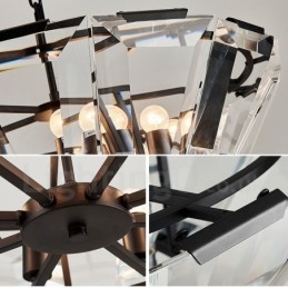 Modern, modern 8 könnyű acél függőlámpa CrystalGlass ernyővel