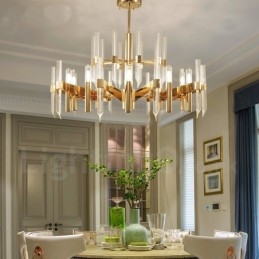 Modern modern 18 könnyű alumínium ötvözet csillár kristály ernyővel