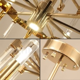 Modern modern 18 könnyű alumínium ötvözet csillár kristály ernyővel