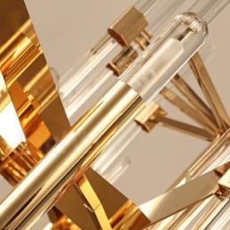 Modern modern 18 könnyű alumínium ötvözet csillár kristály ernyővel