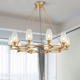 Modern, kortárs 10 könnyű acél függőlámpa üvegernyővel