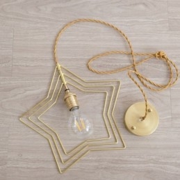 Modern, kortárs 1 világos sárgaréz függőlámpa ernyővel