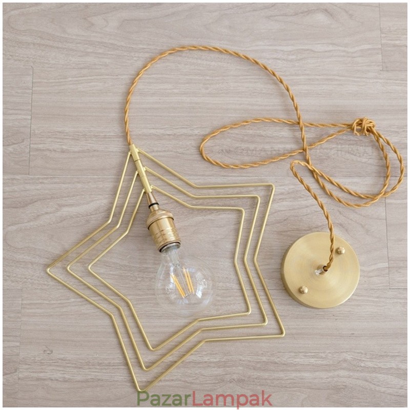 Modern, kortárs 1 világos sárgaréz függőlámpa ernyővel