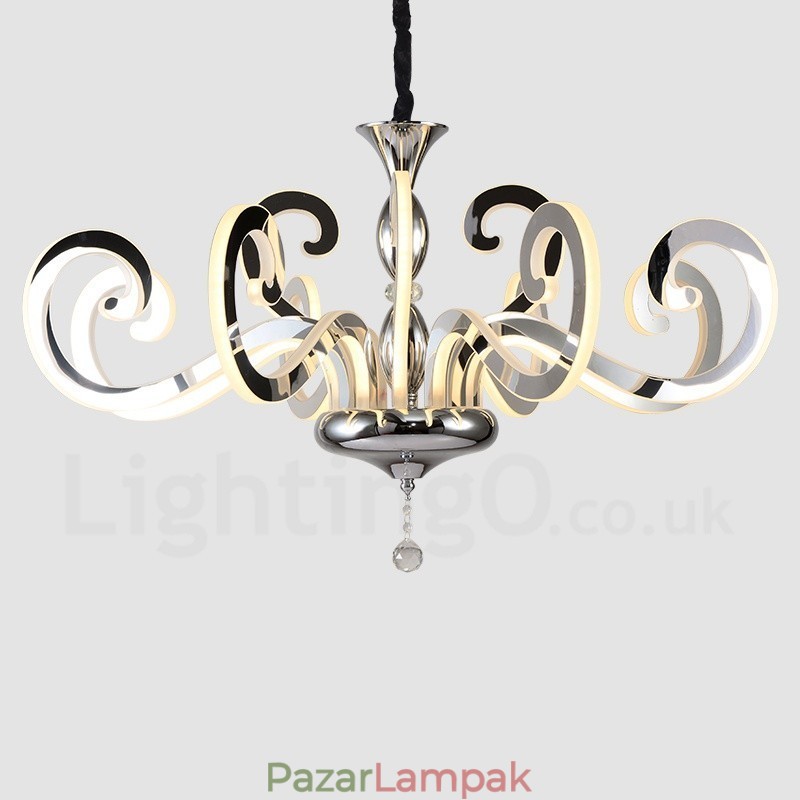 Modern, modern 12 könnyű acél csillár akril árnyalattal