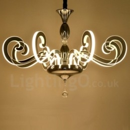 Modern, modern 12 könnyű acél csillár akril árnyalattal