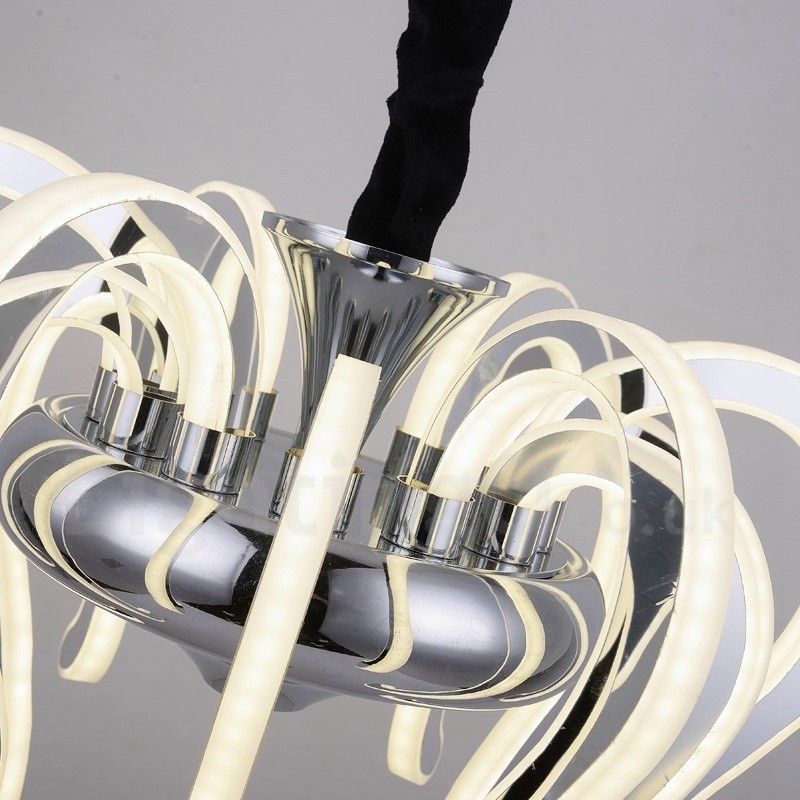 Modern modern 20 könnyű acél csillár akril árnyalattal