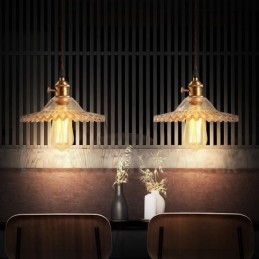 Rusztikus Lodge Retro 1 könnyű acél függőlámpa üvegernyővel