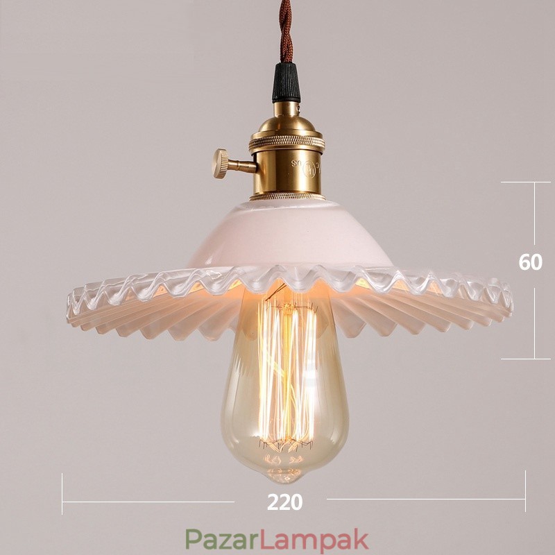 Rusztikus Lodge Retro 1 könnyű acél függőlámpa üvegernyővel