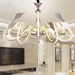 Szabályozható, modern kortárs 12 világos acél csillár akril ernyővel