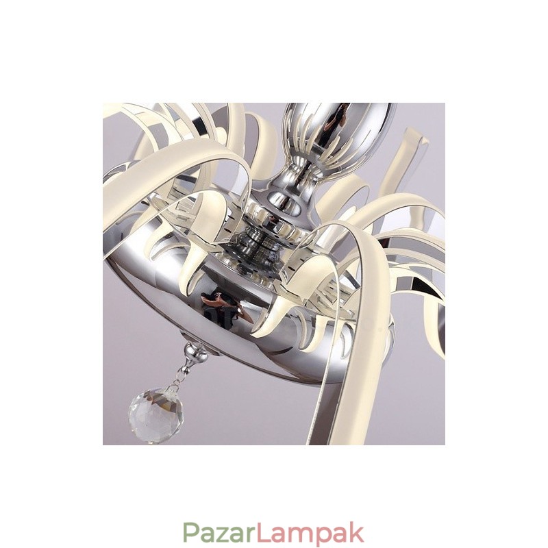 Dimmelhető modern kortárs 6 világos acél csillár akril ernyővel