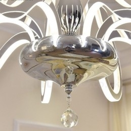 Dimmelhető modern kortárs 6 világos acél csillár akril ernyővel