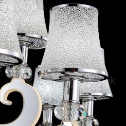 Szabályozható modern kortárs 15 világos acél csillár üvegernyővel