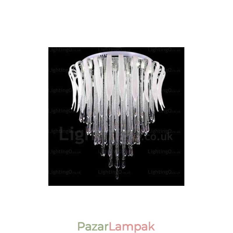 12 világos, modern, modern mennyezeti lámpa kristály ernyővel