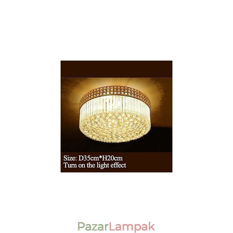 Modern luxus csillár kristály elnyelő kupola fény átmérője 35 cm, 3 izzót tartalmaz