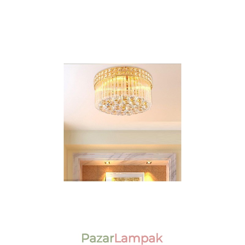 Modern luxus csillár kristály elnyelő kupola fény átmérője 35 cm, 3 izzót tartalmaz