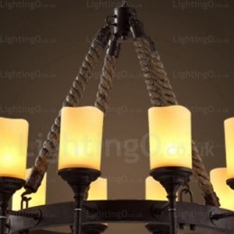 12 Light Country rusztikus vintage retro függőlámpa üvegárnyékolással