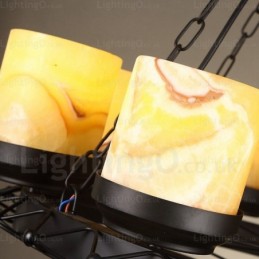 8 Light Country rusztikus vintage retro függeszték, üvegernyővel